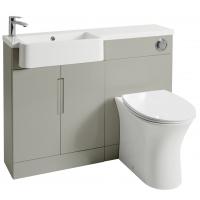 Lewis 1100mm Matt Grey Slimline Basin & Toilet Combination Unit by Highlife 