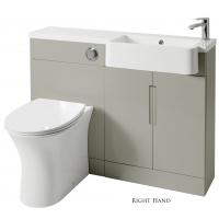 Gressingham 610mm 2 Drawer Wall Unit & Basin - Grey Gloss