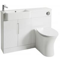 Lewis 1000mm White Slimline Basin & Toilet Combination Unit by Highlife