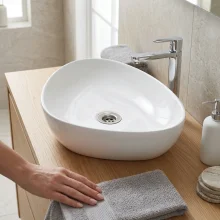 Nuie 460x330mm Countertop Ceramic Basin With Tap Hole