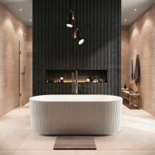 Scudo Labyrinth 1700 x 800mm Fluted Freestanding Bath