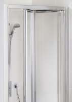 Lakes Classic 750 White Semi-Frameless Bifold Shower Door