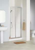 750mm - Framed bifold Shower Door - White - Lakes - Classic