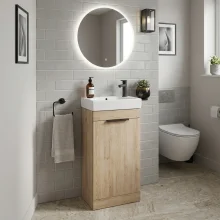 Lancia-Esme-450mm-Davos-Oak-Cloakroom-Vanity-Unit-lifestye2.webp