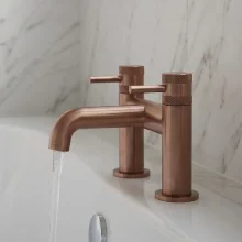 Lancia Serena Brushed Brass Round Dual Head Thermostatic Shower