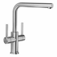 Blanco Lanora Twin Brushed Steel Kitchen Tap