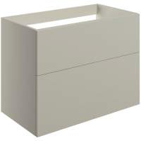 Shetland 790mm Wall Hung 2 Drawer Basin Unit (No Top) - Matt Latte