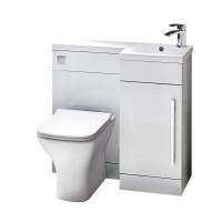 Watervale Combination Basin Unit  & Toilet Unit Pack 1155mm - White Gloss