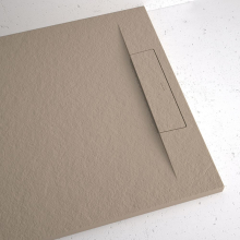 Lujo Stone Cascada 1200 x 800mm Black Slate Linear Waste Shower Tray - Cut To Size