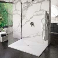 Giorgio2 Cut-To-Size Black Slate Effect Shower Tray - 1500 x 1000mm