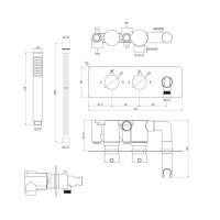 Round Shower Pack 5 - Laplane Dual Outlet Shower Valve with Handset & ABS Rainfall Shower