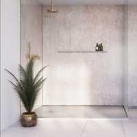 Wetwall Cream Stone Shower Panel