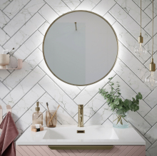 Scudo Aura Back-lit LED Bathroom Mirror with Shaver Socket - 600 x 800mm