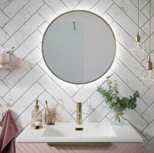 Scudo Alfie LED Mirror Brass 600 x 800mm