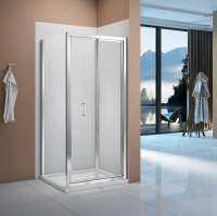 Lakes Classic 750 White Semi-Frameless Bifold Shower Door