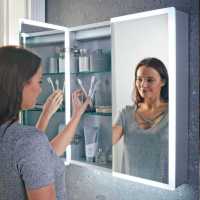 600mm - Oak - Mirrored Bathroom Cabinet - Vitra
