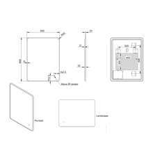 Scudo Alfie LED Mirror Black 500 x 700mm