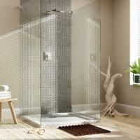 Nuie Pearlstone 900 x 760 Right Handed Slate Grey Offset Quadrant Shower Tray