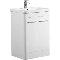 Marina 500mm Gloss White Waterproof 2 Door Vanity Unit and Basin