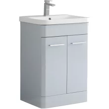 Marina 600mm Light Grey Waterproof 2 Door Vanity Unit and Basin