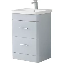 Marina Light Grey Waterproof 2 Drawer Vanity Unit and Basin