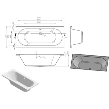 Merchtem DOUBLECAST Round 1700x700 Double Ended Bath & Legs