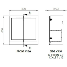 Merchtem 815mm Matt Pink Floor Standing Vanity Unit