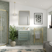 Scudo Ella 800 Sage Green Wall Hung Vanity Unit