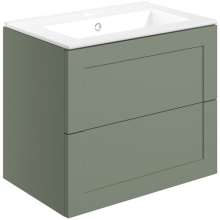 Merchtem 615mm Matt Reed Green Wall Hung Vanity Unit