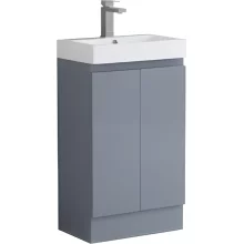 Mercia 490mm Mid Grey Gloss Slim 2 Door Waterproof Vanity Unit