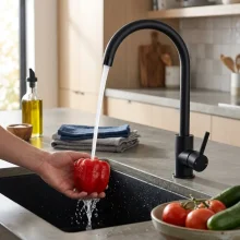Mayhill Chrome Single Lever Pull Out Kitchen Tap