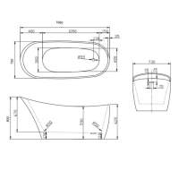 1700 x 800mm Auburn Freestanding Bath - Rubberduck Bathrooms 