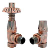 DQ Morgan TRV Angled in Antique Copper Radiator Valves