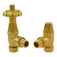 DQ Morgan TRV Angled in Brushed Brass Radiator Valves