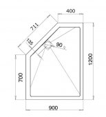 TrayMate TM25 Elementary Anti-Slip Shower Tray - 1600 x 900mm