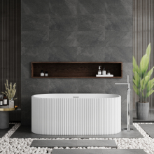 Nuie Choice Fluted 1700mm Double Ended Freestanding Bath