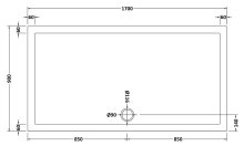 Nuie Slimline Anti Slip 1700 x 900mm Pearlstone Rectangle Shower Tray
