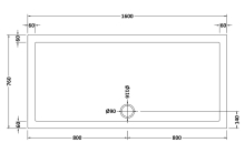 Nuie Pearlstone 1600 x 700mm Slimline Rectangle Shower Tray 