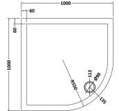 Nuie Pearlstone 900 x 900 Quadrant Shower Tray 