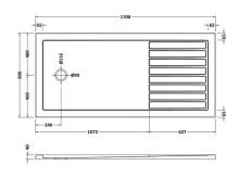 Nuie Pearlstone 1700 x 700 Walk In Shower Tray 