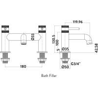 Scudo Core Black Bath Filler Tap