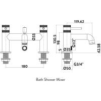 Scudo Victoria Bath Shower Mixer Tap with Shower Kit and Wall Bracket