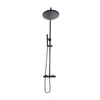 Scudo Core Black Twin Head Rigid Riser Shower Kit