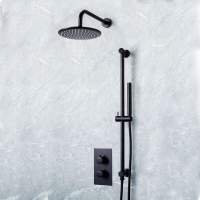 Ripley Round Thermostatic Shower Set - Matt Black - Signature Showers