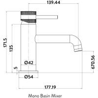 Jaquar Laguna Matt Black Semi Extended Mono Basin Mixer Tap