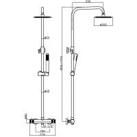 Nuie Round Thermostatic Bar Shower Kit - Brushed Brass