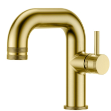 Scudo Core Brushed Brass Side Lever Basin Mono Tap