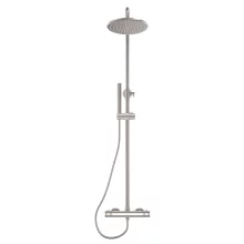 Scudo Core Brushed Nickel Round Rigid Riser Shower