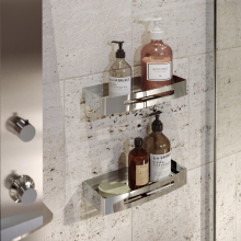Croydex Premium Large Two Tier Shower Caddy - 390 x 255 x 125mm - Rust Free   