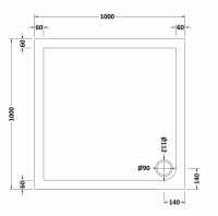 Nuie Pearlstone 800 x 800 Slate Grey Square Shower Tray